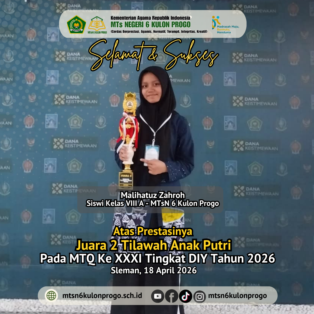 Malihatuz Zahroh, Siswi MTsN 6 Kulon Progo Berjaya di Panggung MTQ DIY